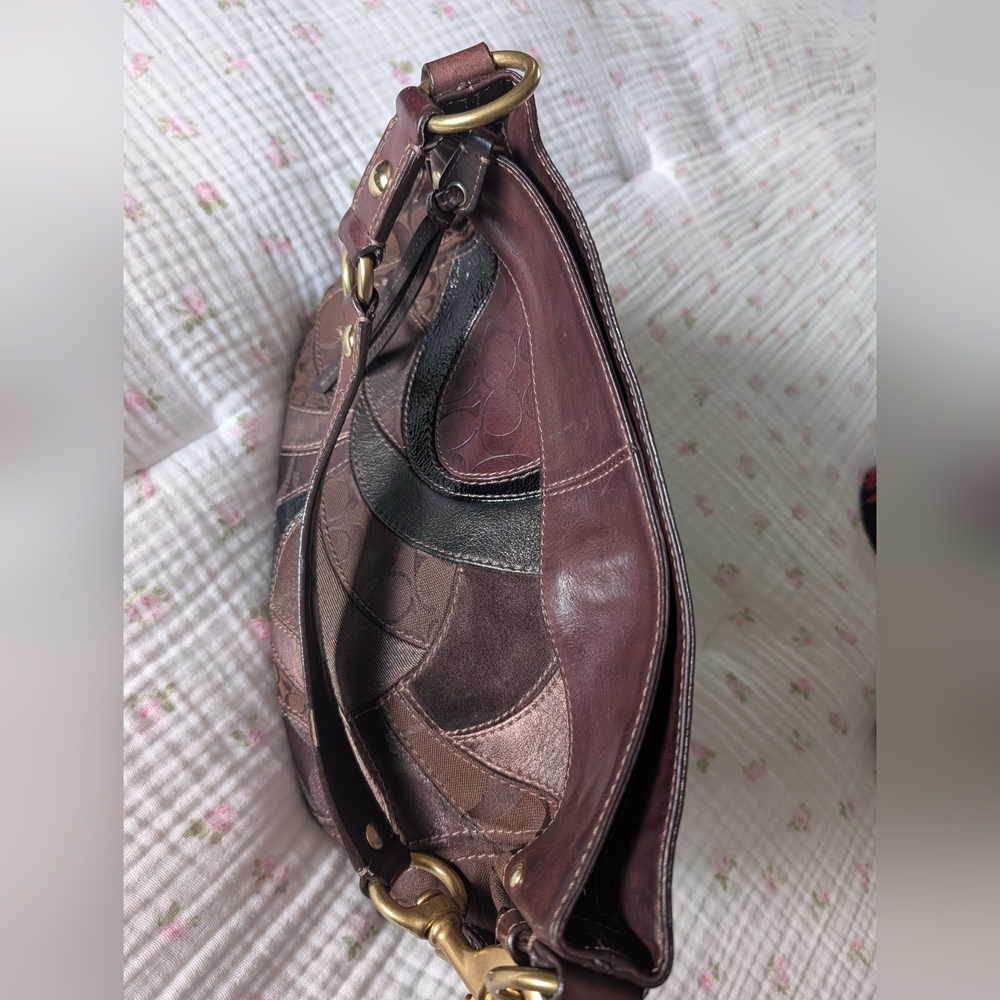 Coach Elegant Brown Leather Patchwork Women's Bag - image 6